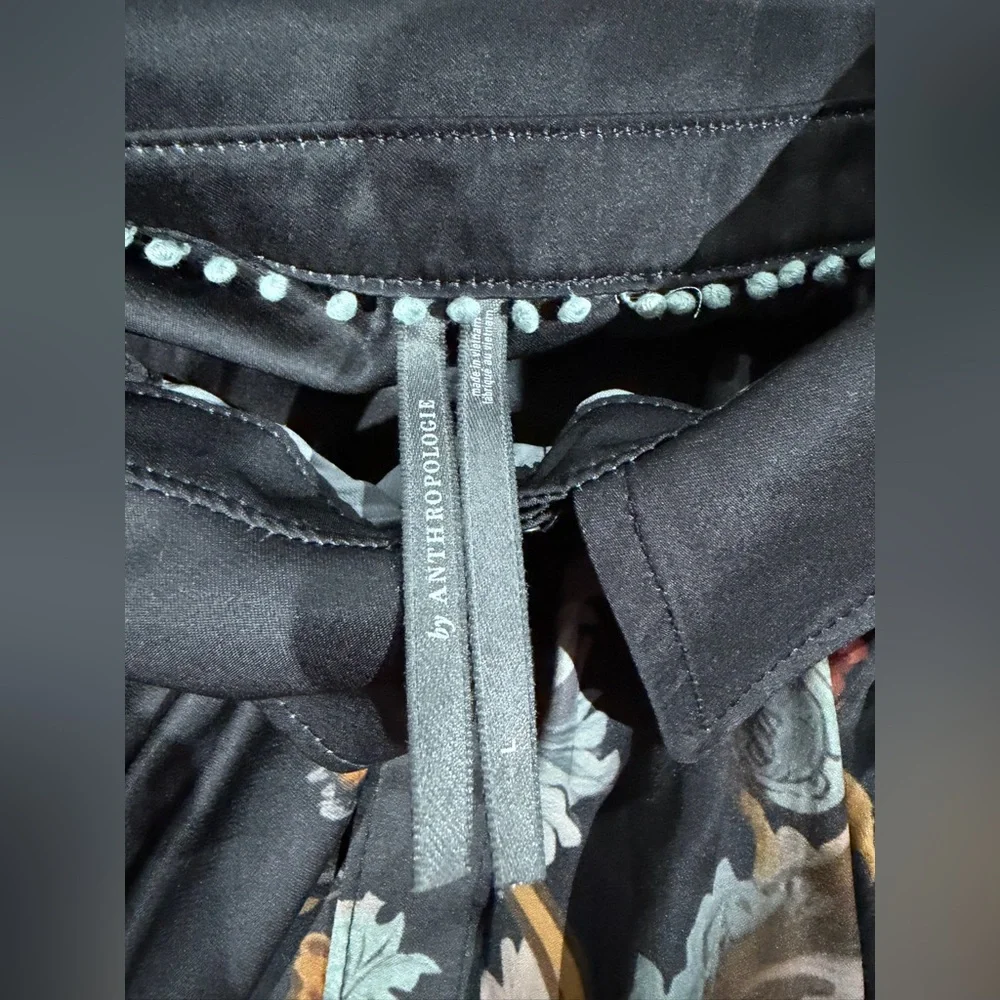 Anthropologie Brielle Relaxed Buttondown Floral Multicolor Botanical Blouse Sz L - Picture 5 of 9